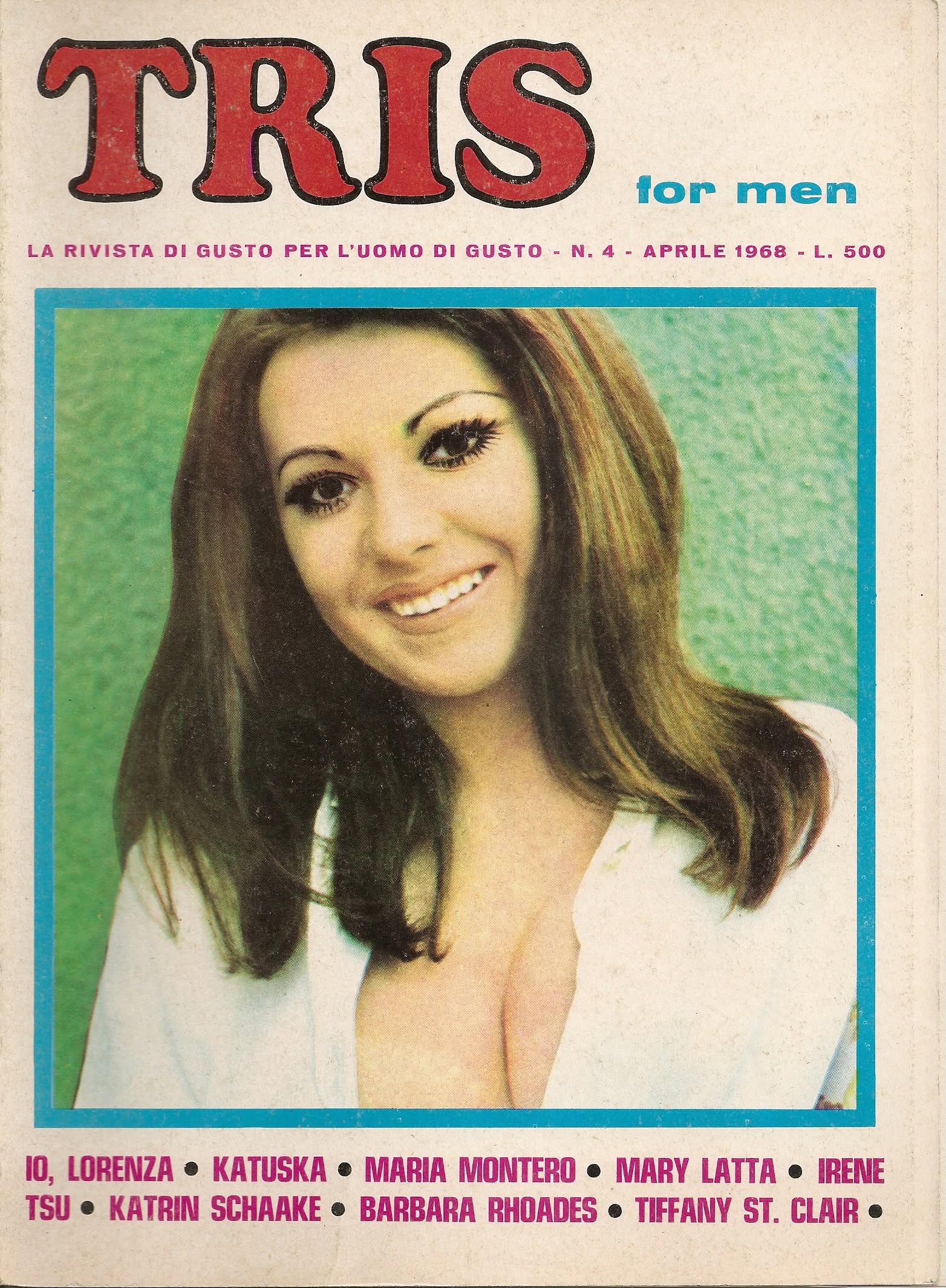 TRIS FOR MEN magazine side cover Issue 4  April 1968