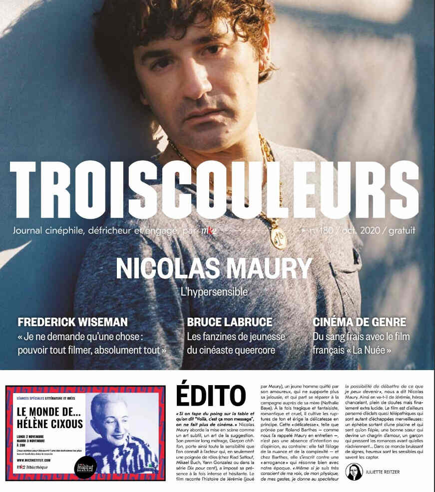 TROIS COULEURS magazine side cover Issue 180  October 2020