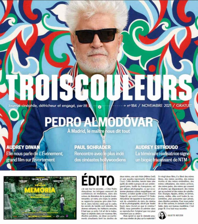TROIS COULEURS magazine side cover Issue 184  November 2021