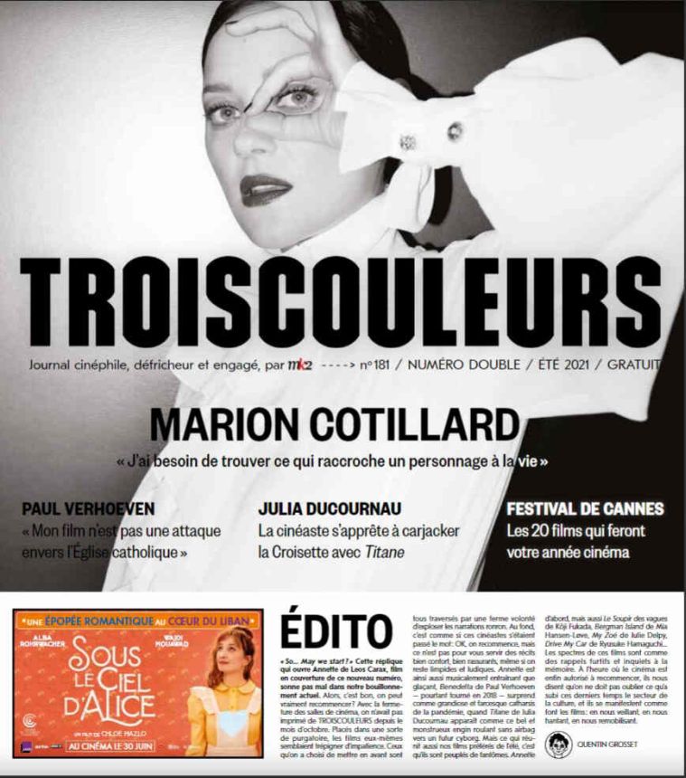 TROIS COULEURS magazine side cover Issue 181 Summer 2021