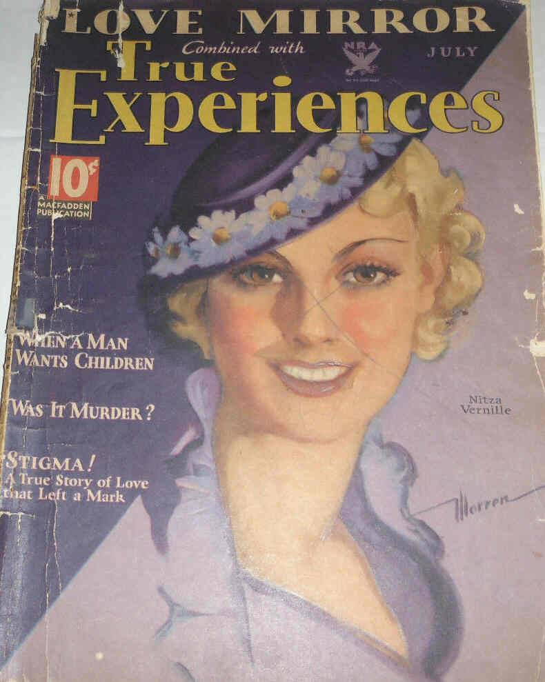 TRUE EXPERIENCES magazine side cover July 1934