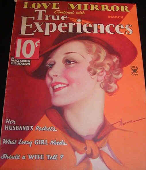 TRUE EXPERIENCES magazine side cover March 1935