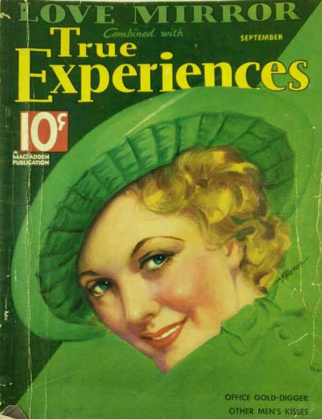 TRUE EXPERIENCES magazine side cover Vol 19 # 4 - September 1935