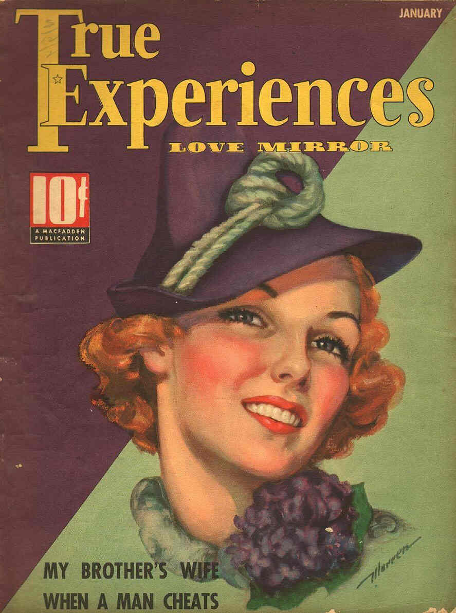 TRUE EXPERIENCES magazine side cover January 1937