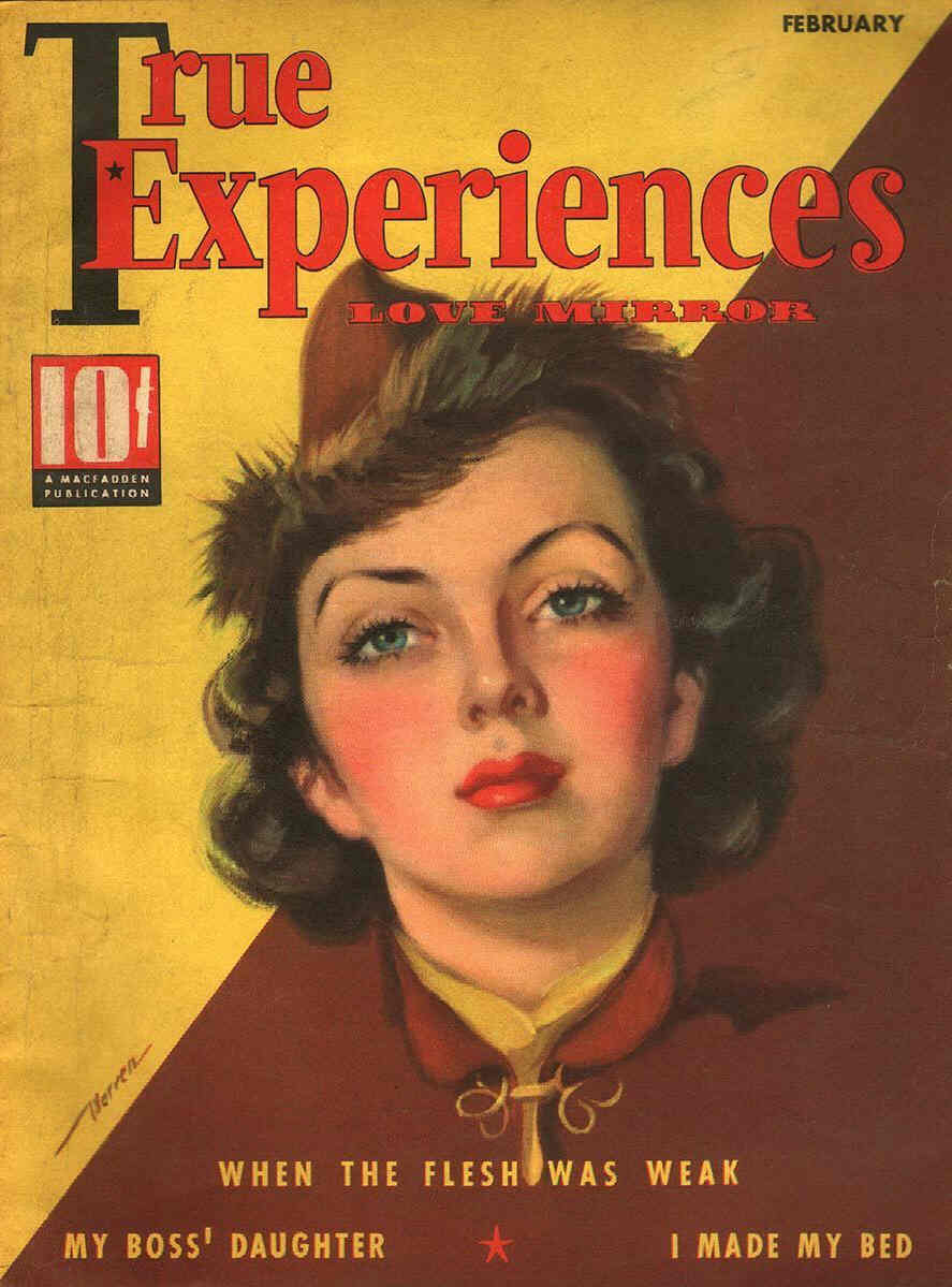 TRUE EXPERIENCES magazine side cover February 1937