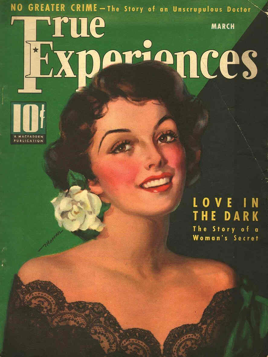 TRUE EXPERIENCES magazine side cover March 1938
