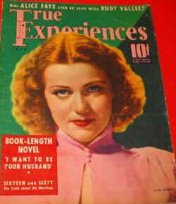 TRUE EXPERIENCES magazine side cover July 1938