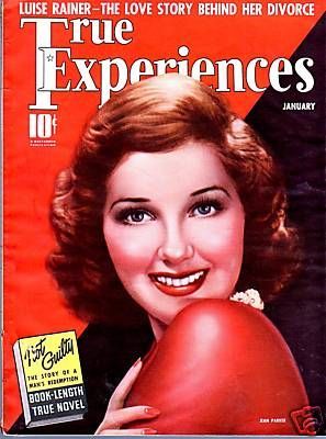 TRUE EXPERIENCES magazine side cover January 1939