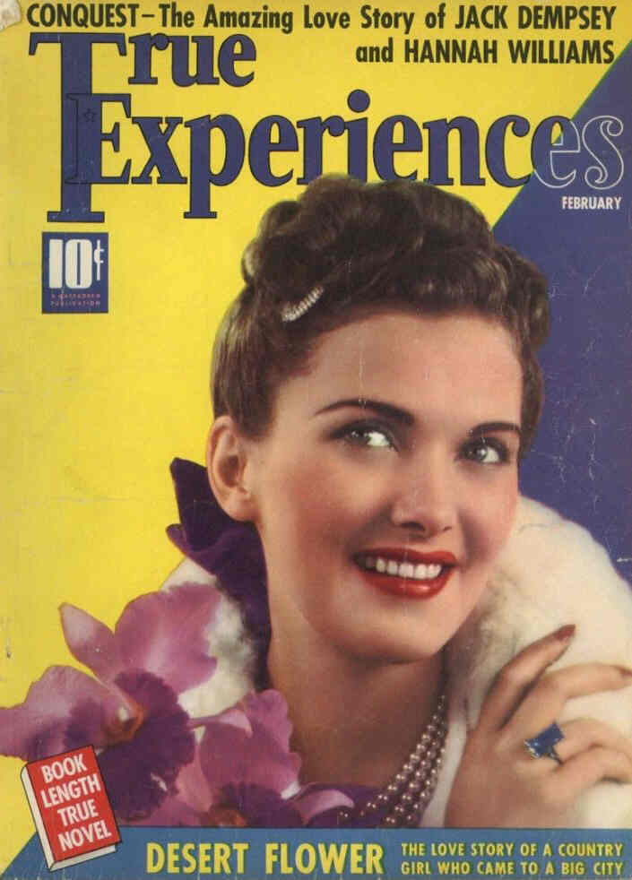TRUE EXPERIENCES magazine side cover February 1939