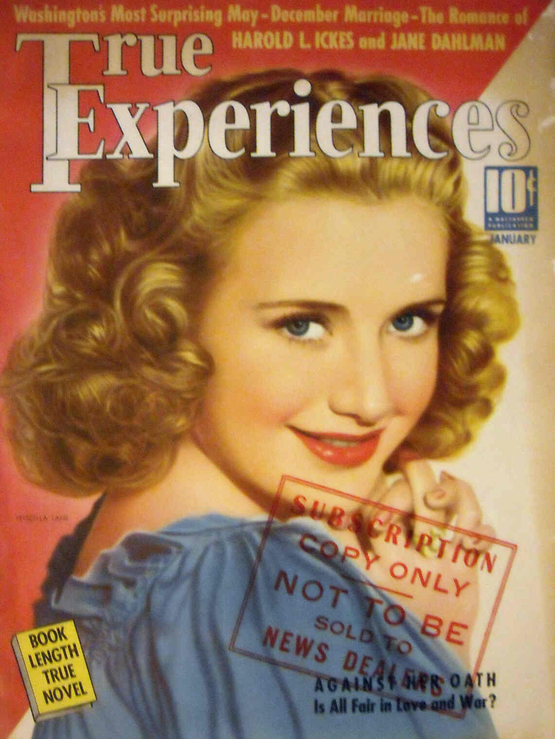 TRUE EXPERIENCES magazine side cover January 1940