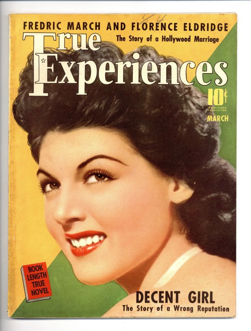TRUE EXPERIENCES magazine side cover March 1940