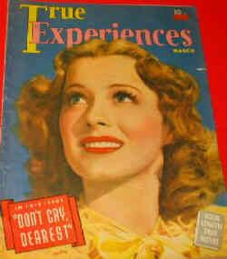 TRUE EXPERIENCES magazine side cover March 1941