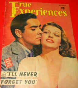 TRUE EXPERIENCES magazine side cover August 1941