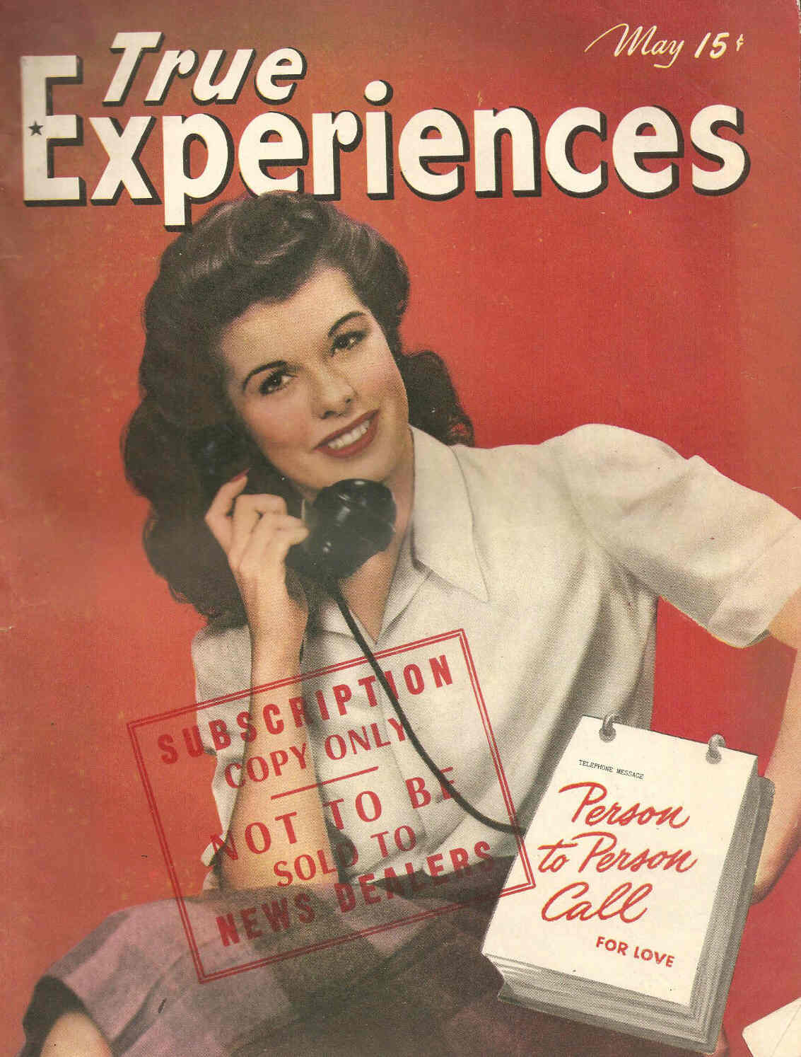 TRUE EXPERIENCES magazine side cover May 1945