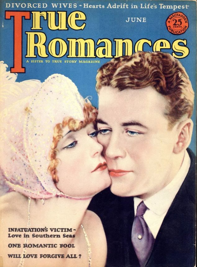 TRUE ROMANCES magazine side cover June 1927