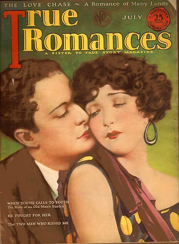 TRUE ROMANCES magazine side cover July 1927