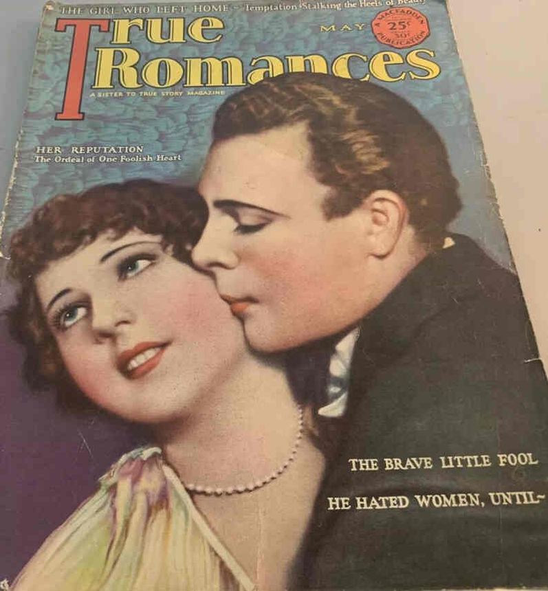 TRUE ROMANCES magazine side cover May 1928