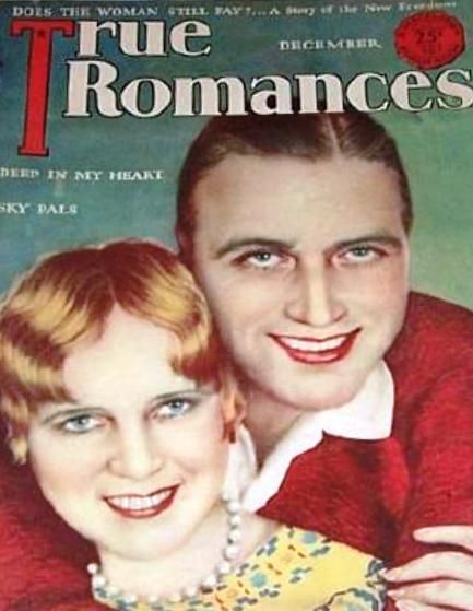 TRUE ROMANCES magazine side cover December 1928