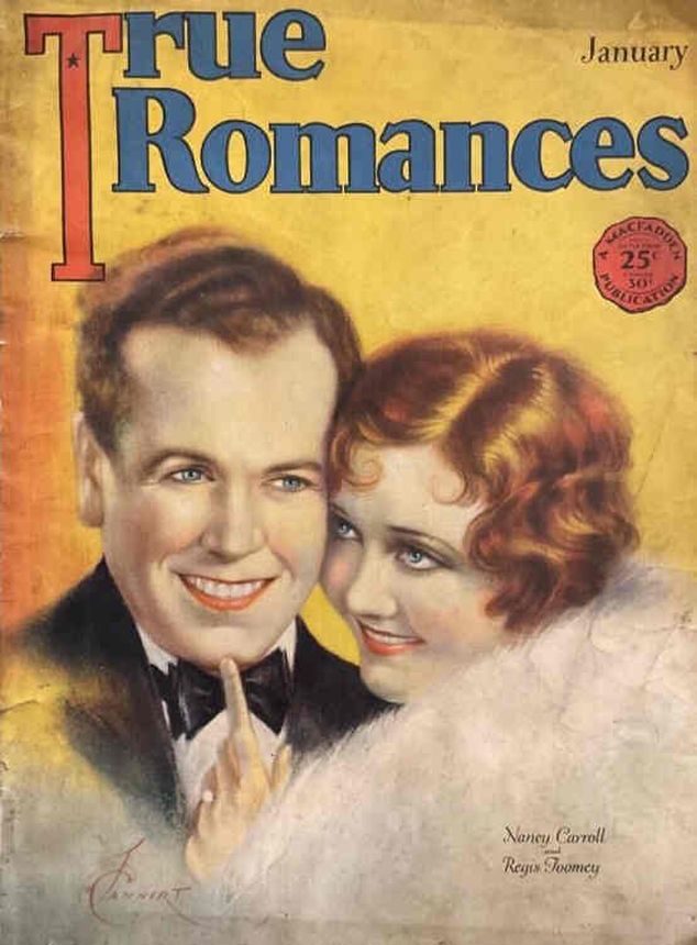 TRUE ROMANCES magazine side cover January 1930