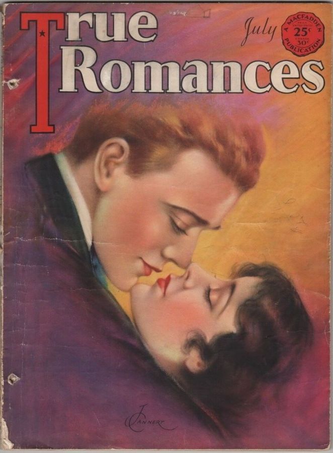 TRUE ROMANCES magazine side cover July 1930
