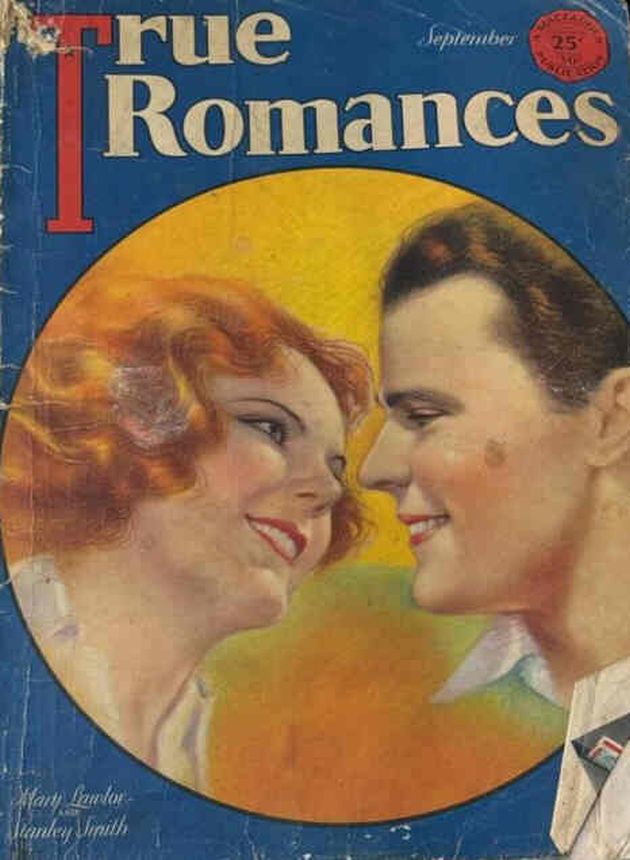 TRUE ROMANCES magazine side cover September 1930