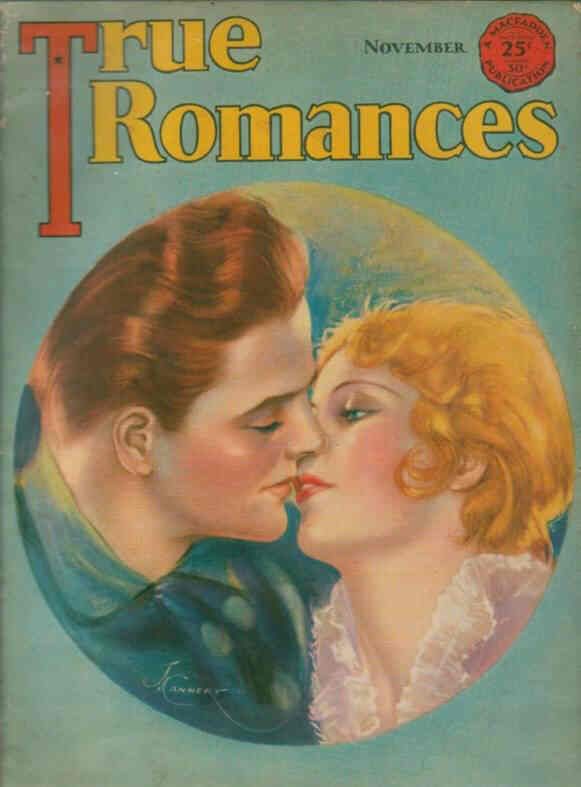 TRUE ROMANCES magazine side cover November 1930