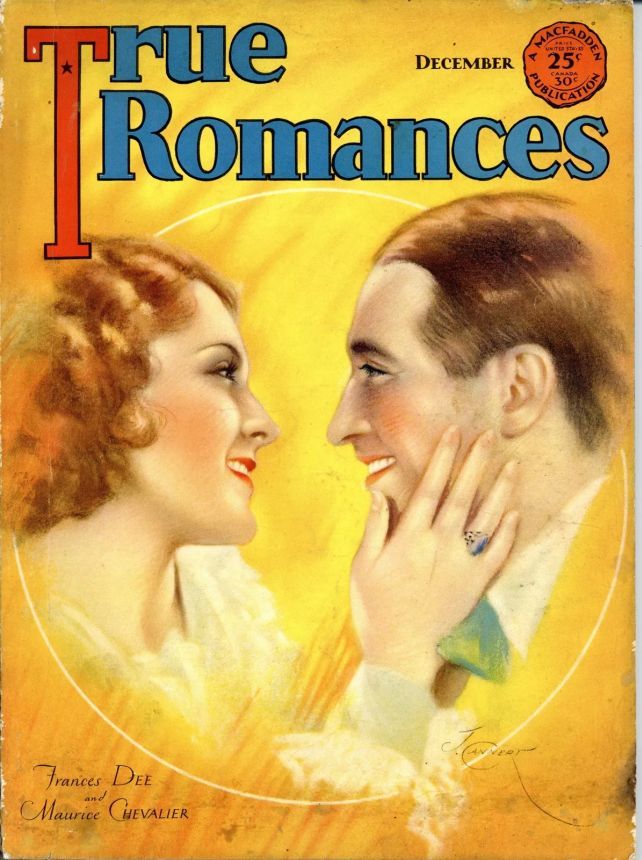 TRUE ROMANCES magazine side cover December 1930