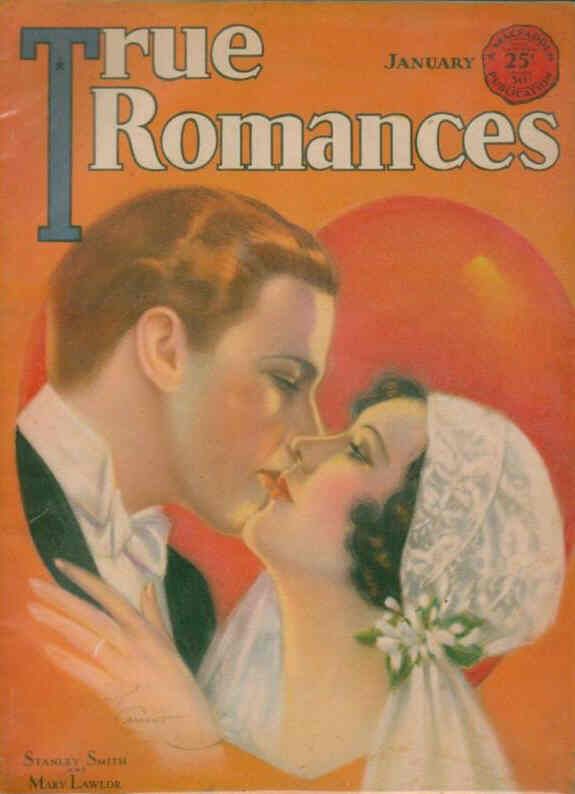 TRUE ROMANCES magazine side cover January 1931