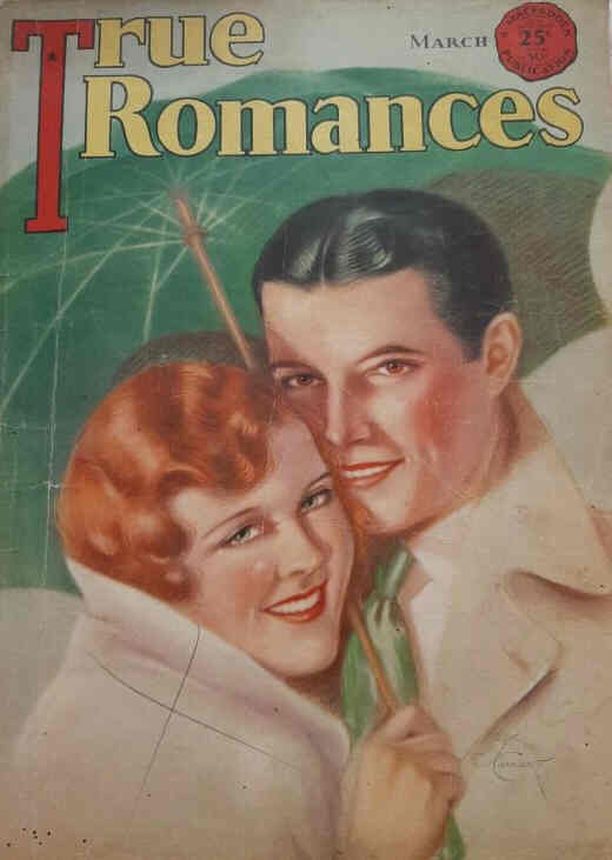 TRUE ROMANCES magazine side cover March 1931