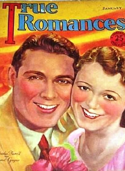 TRUE ROMANCES magazine side cover January 1932