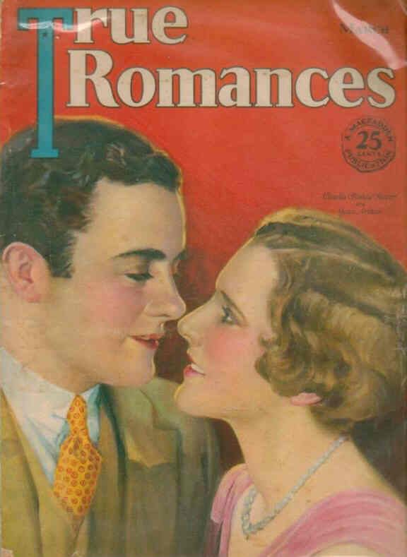 TRUE ROMANCES magazine side cover March 1932