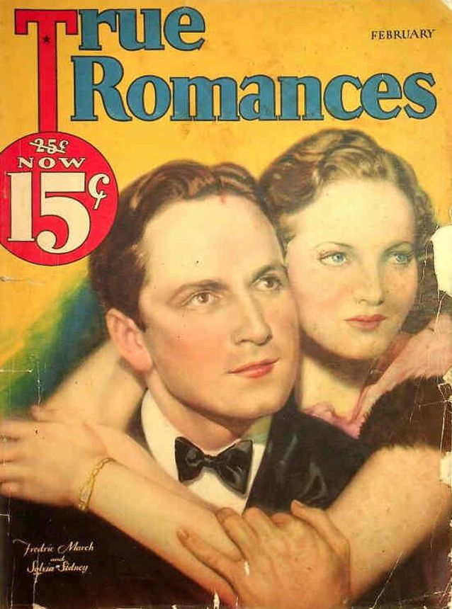 TRUE ROMANCES magazine side cover February 1933