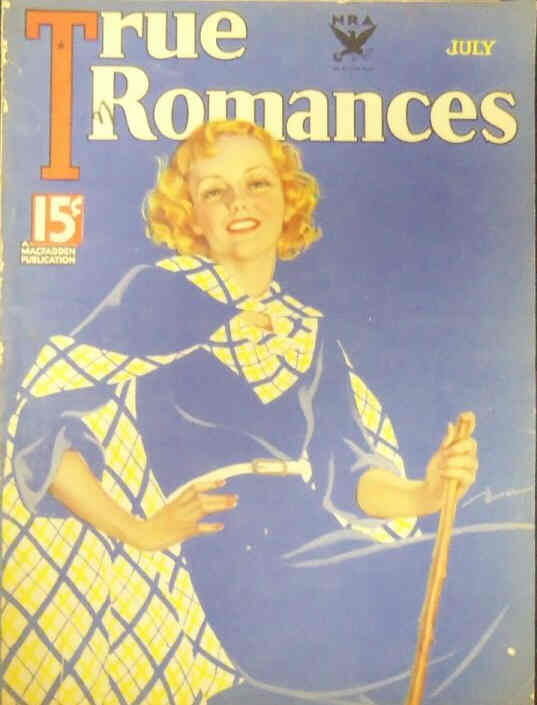 TRUE ROMANCES magazine side cover July 1934