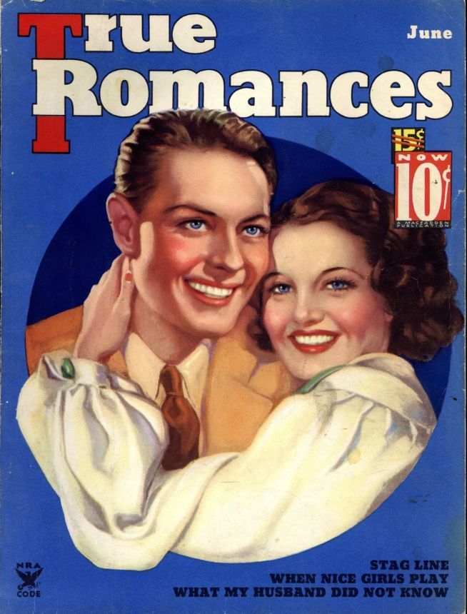 TRUE ROMANCES magazine side cover June 1935