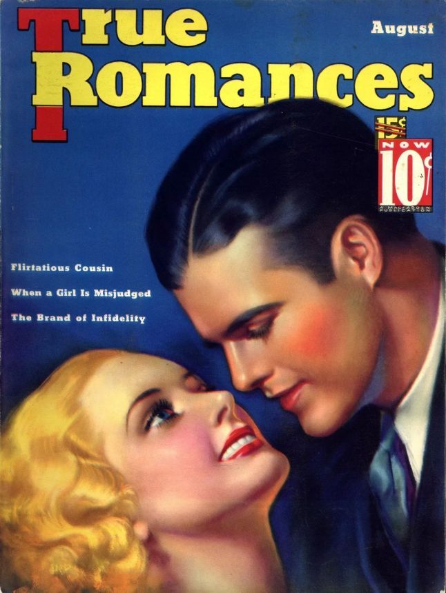 TRUE ROMANCES magazine side cover August 1935