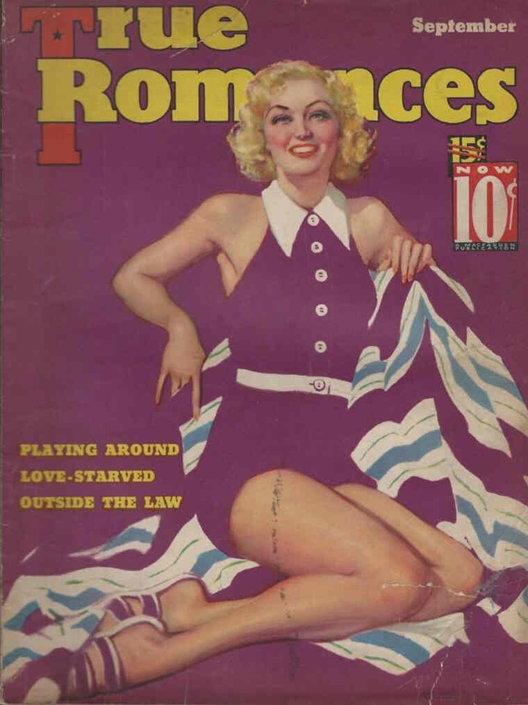 TRUE ROMANCES magazine side cover September 1935