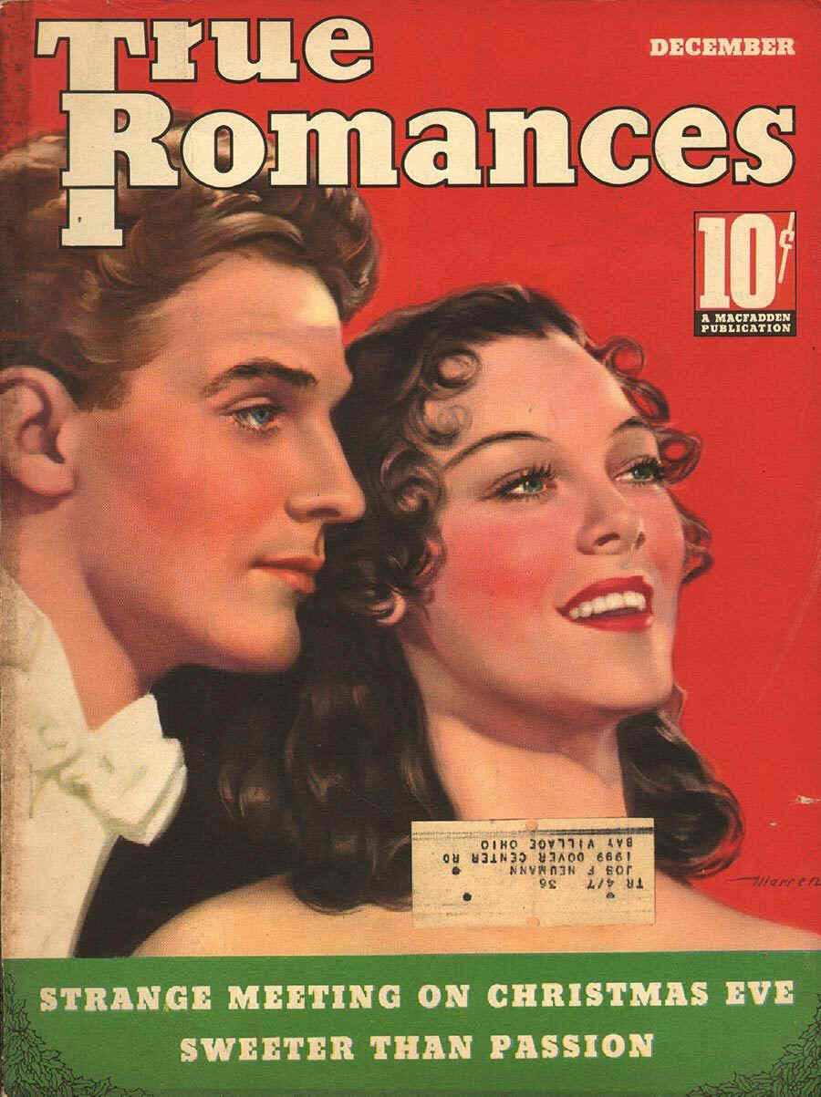 TRUE ROMANCES magazine side cover December 1936