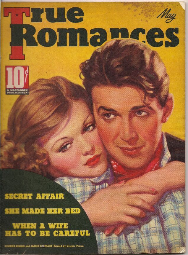 TRUE ROMANCES magazine side cover May 1937