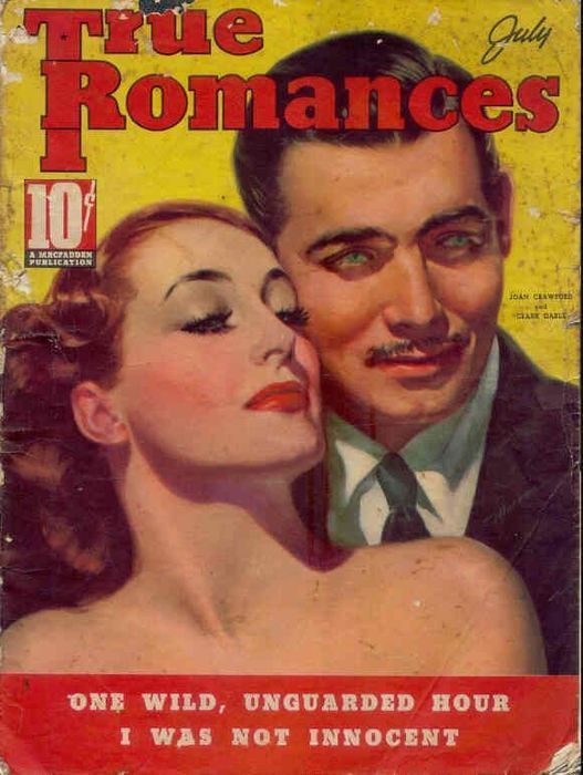 TRUE ROMANCES magazine side cover July 1937