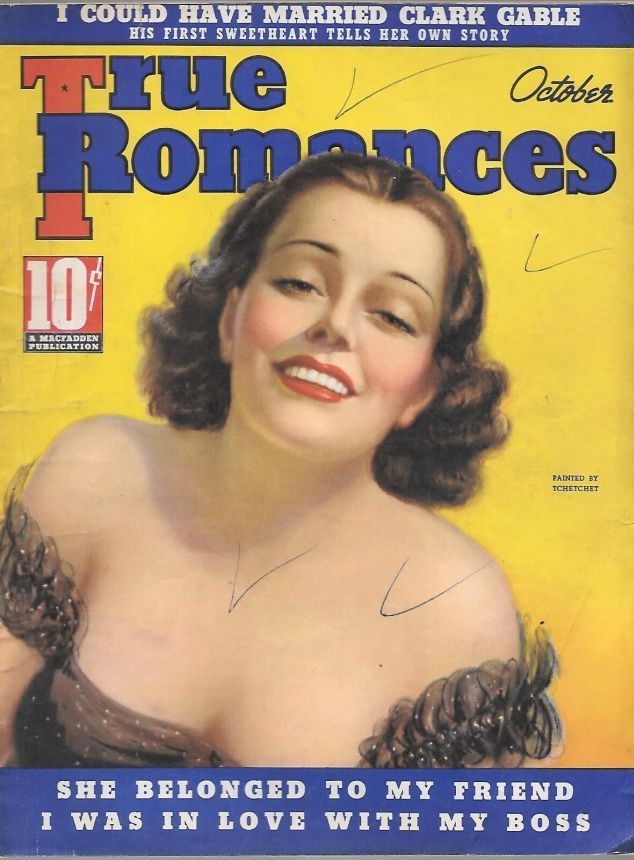 TRUE ROMANCES magazine side cover October 1937