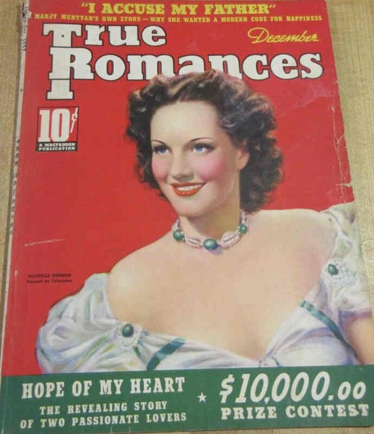 TRUE ROMANCES magazine side cover December 1937