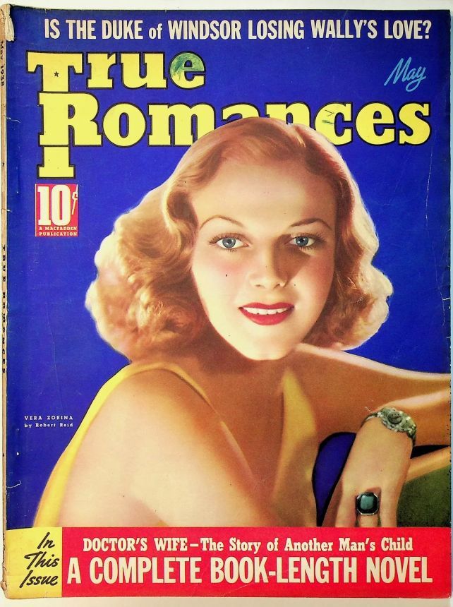 TRUE ROMANCES magazine side cover May 1938