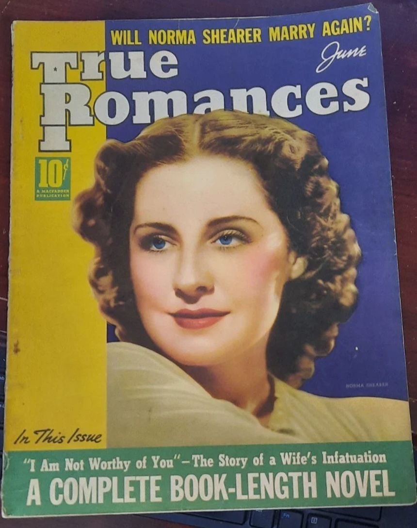 TRUE ROMANCES magazine side cover June 1938