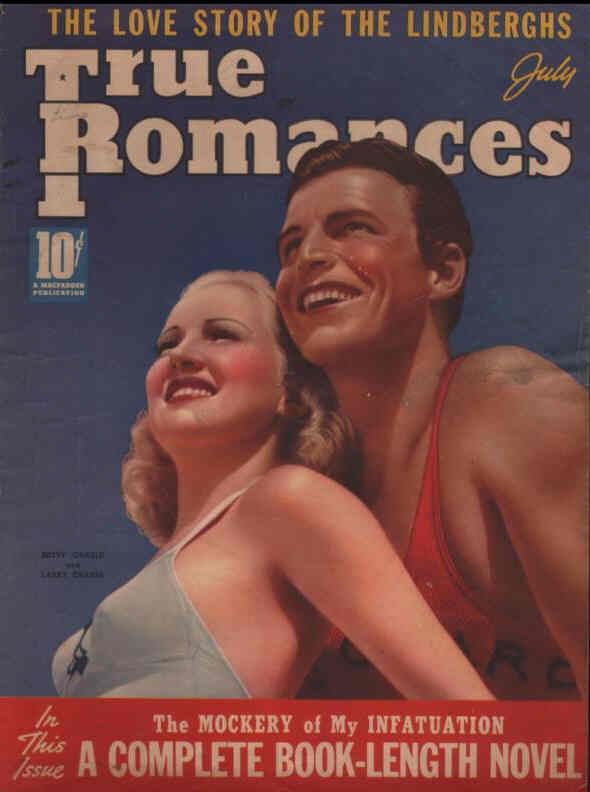 TRUE ROMANCES magazine side cover July 1938