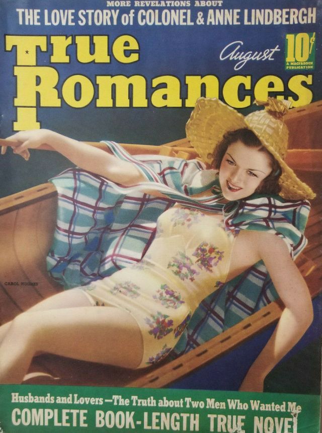 TRUE ROMANCES magazine side cover August 1938