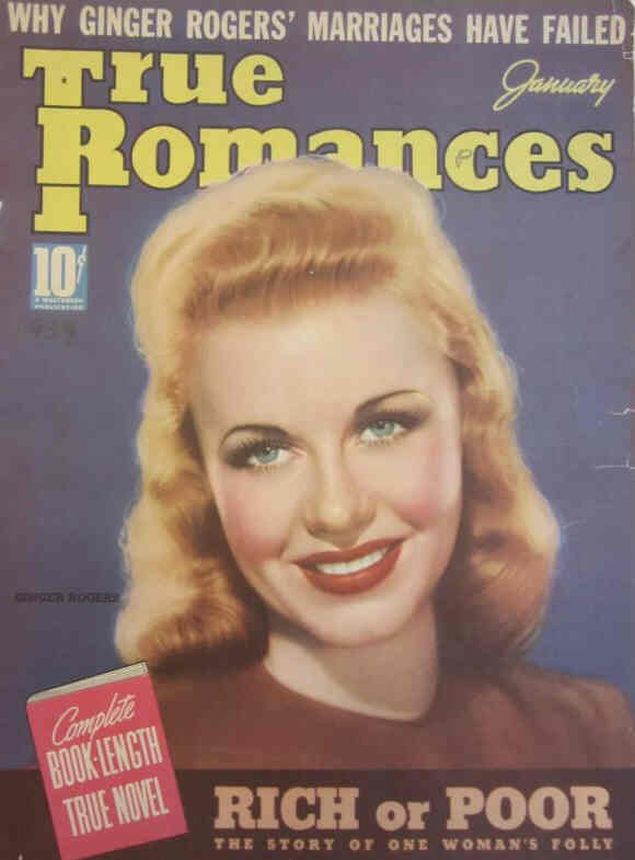 TRUE ROMANCES magazine side cover January 1939