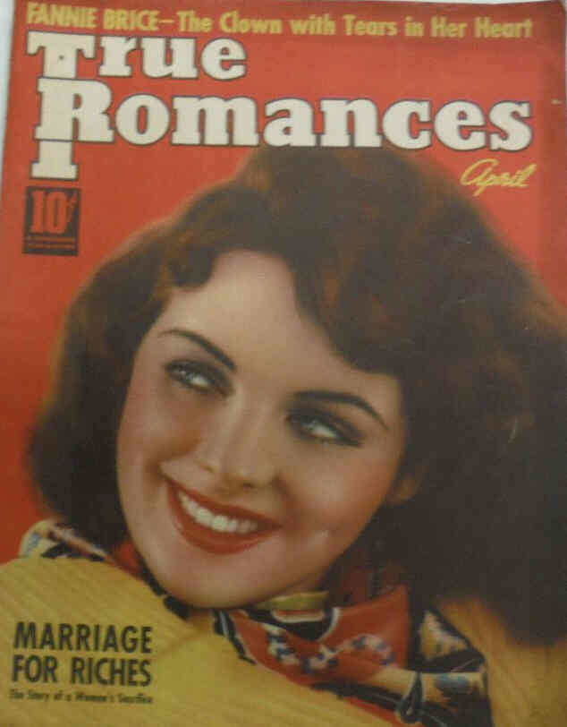TRUE ROMANCES magazine side cover April 1939