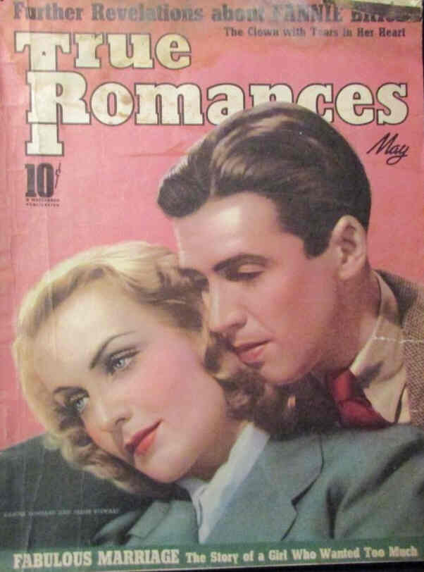 TRUE ROMANCES magazine side cover May 1939