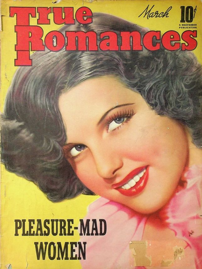 TRUE ROMANCES magazine side cover March 1940