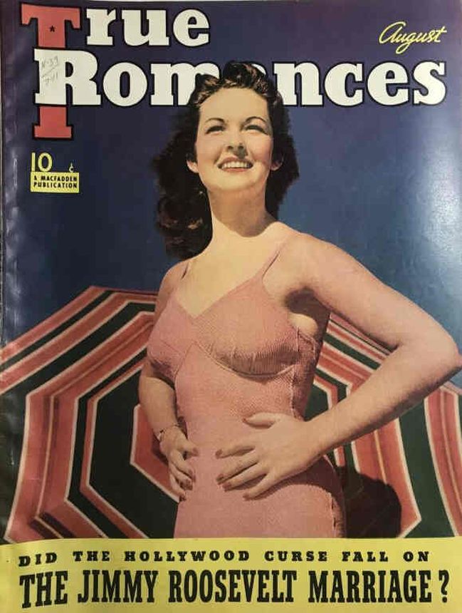 TRUE ROMANCES magazine side cover August 1940